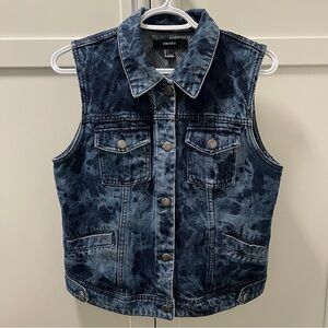 FOREVER 21 Acid Wash Denim Four Pocket Vest Women's Size Large
